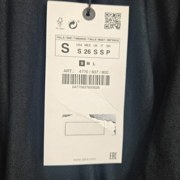 ZARA Black Deep V-neck Short Sleeve Bodysuit Size S NEW - Picture 7 of 7